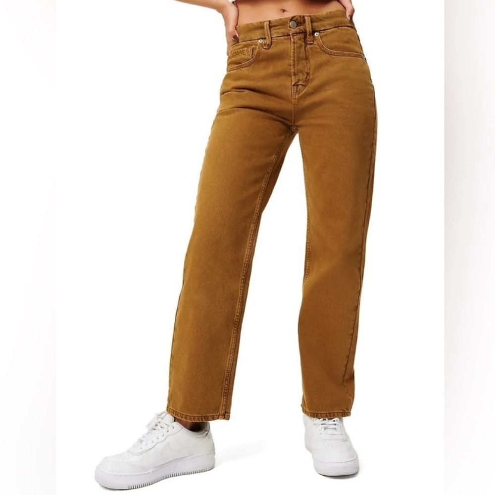 Good American ‘90s Duster Straight Leg Jeans | Size 6/28 | Color Bronze
